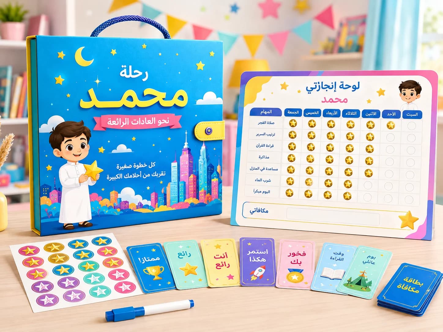 نموذج توضيحي لباقة مكافآت وعادات مخصصة للطفل