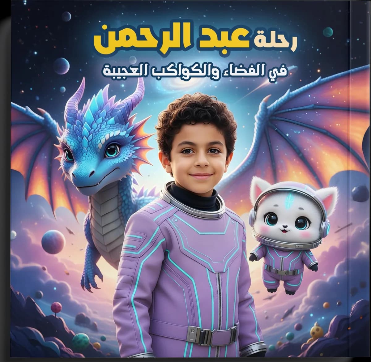 غلاف قصة رحلة عبد الرحمن في الفضاء والكواكب العجيبة