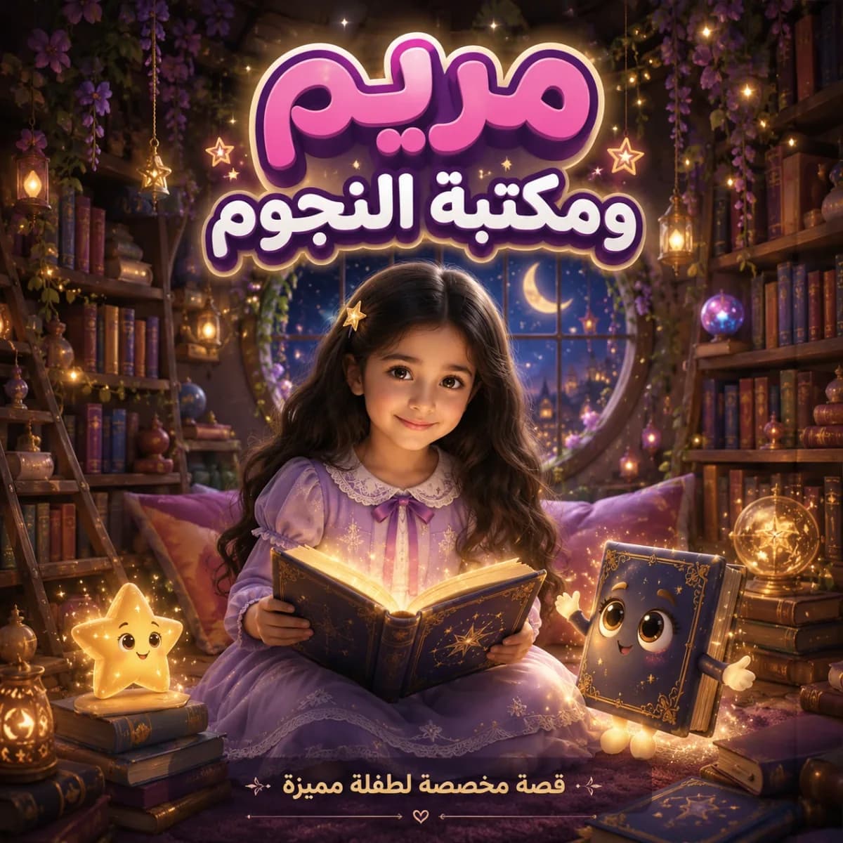 غلاف قصة مريم ومكتبة النجوم